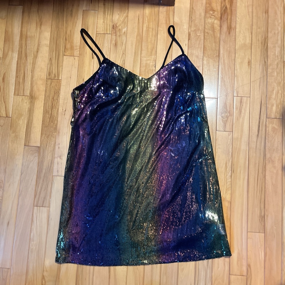sparkly multi color going out dress